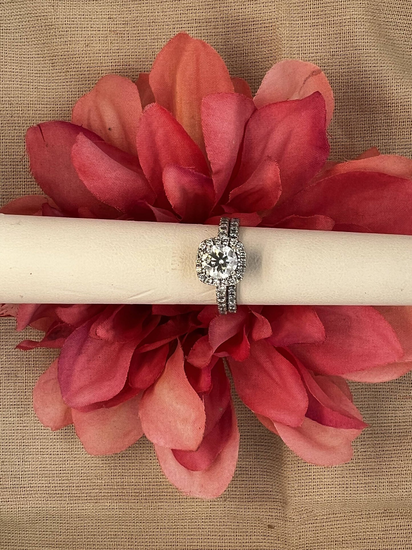 14KT WG Multi Stone Wedding Set