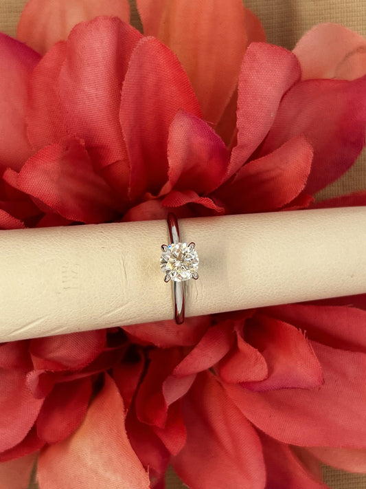 14KT WG Solitaire Round Cut Ring