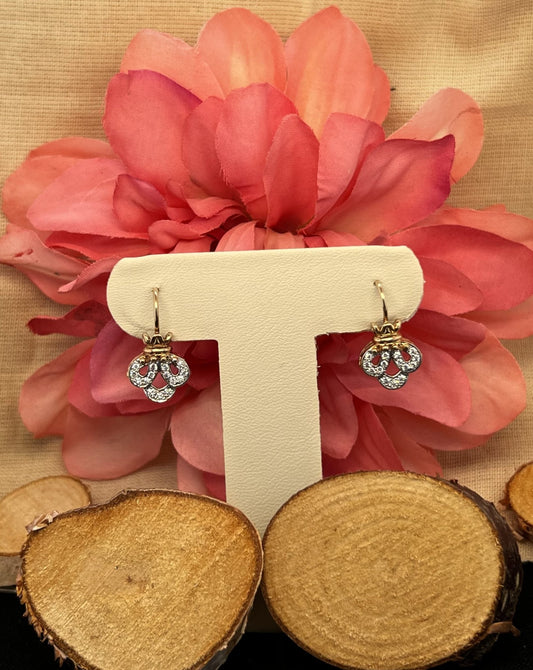 14KT YG Fleur Diamond Earrings