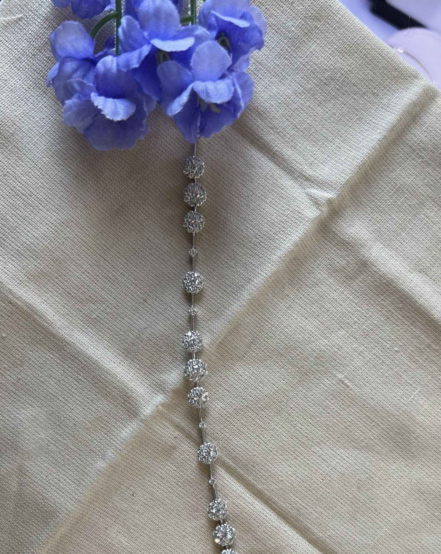 18KT WG 6 3/4 Inch Round Brilliant Multi Stone Bracelet
