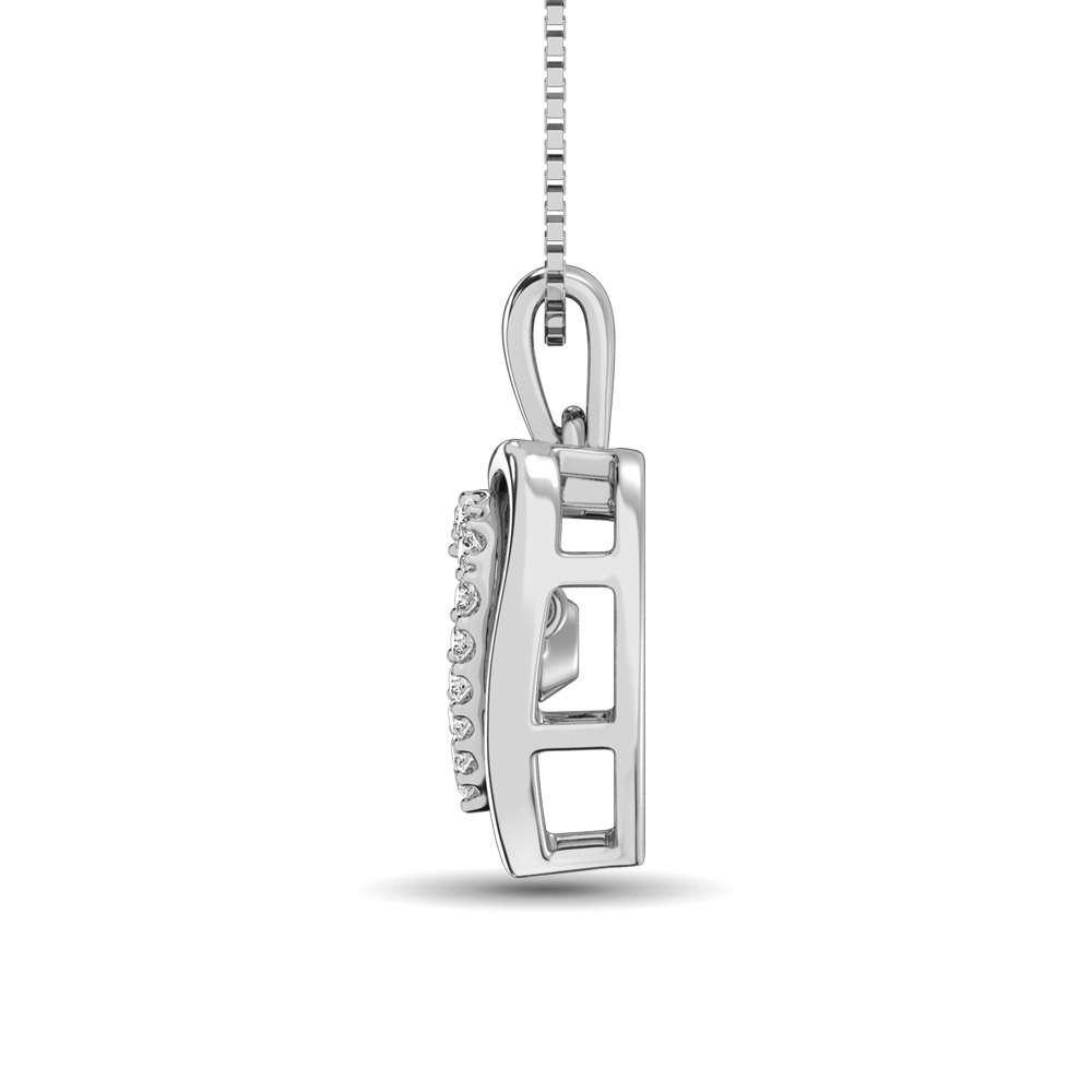 Sterling Silver 1/8 Ct.Tw. Moving Diamond Heart Pendant