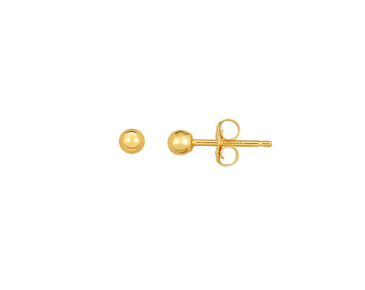 14K Gold Polished 3mm Post Earring