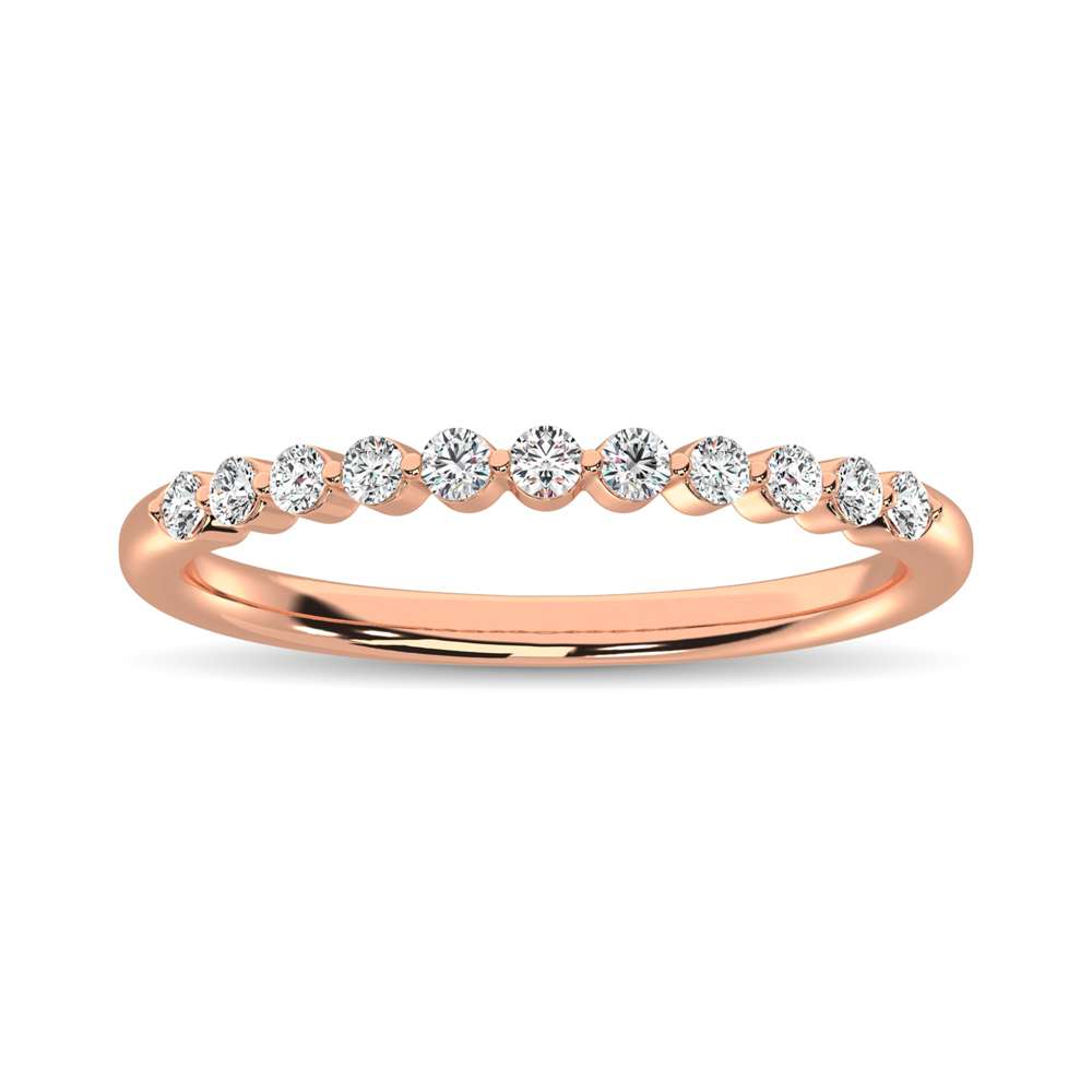 14K Rose Gold Diamond 1/4 Ctw Stackable Band