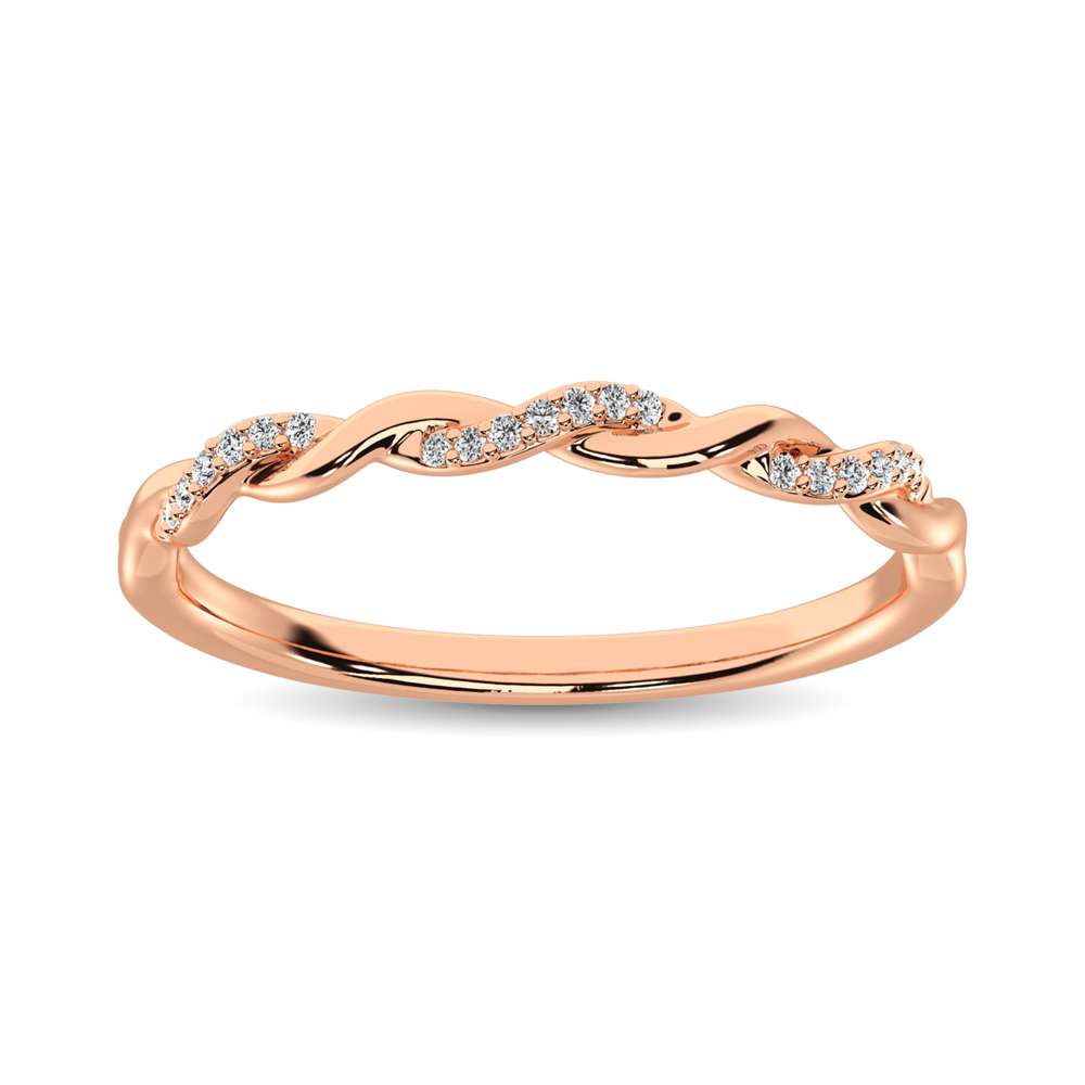 10K Rose Gold 1/20 Ctw Diamond Annivesary Band