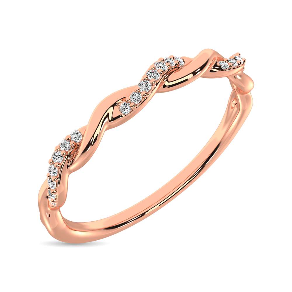 10K Rose Gold 1/20 Ctw Diamond Annivesary Band