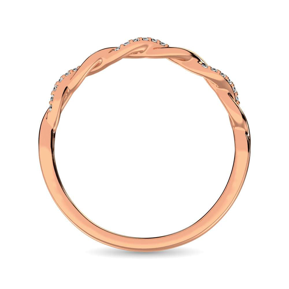 10K Rose Gold 1/20 Ctw Diamond Annivesary Band