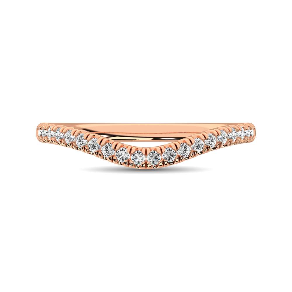 14K Rose Gold 1/6 ctw Contour Band Ring