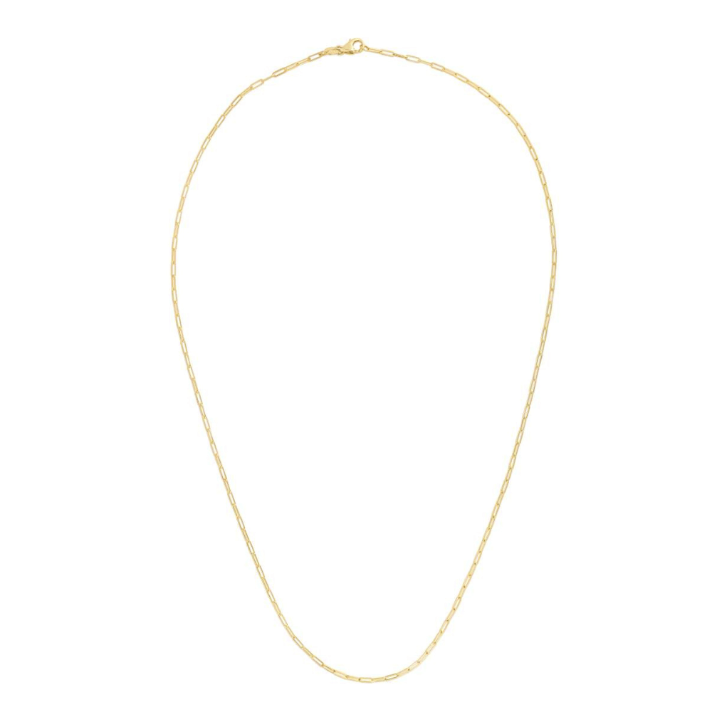 14K Gold 1.5mm Paperclip Chain