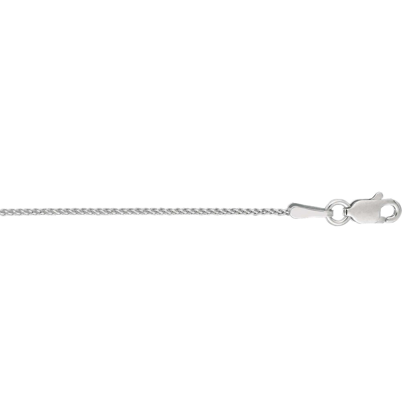 14K Gold 1mm Diamond Cut Round Wheat Chain