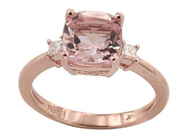 EFFY 14K ROSE GOLD DIAMOND,MORGANITE RING