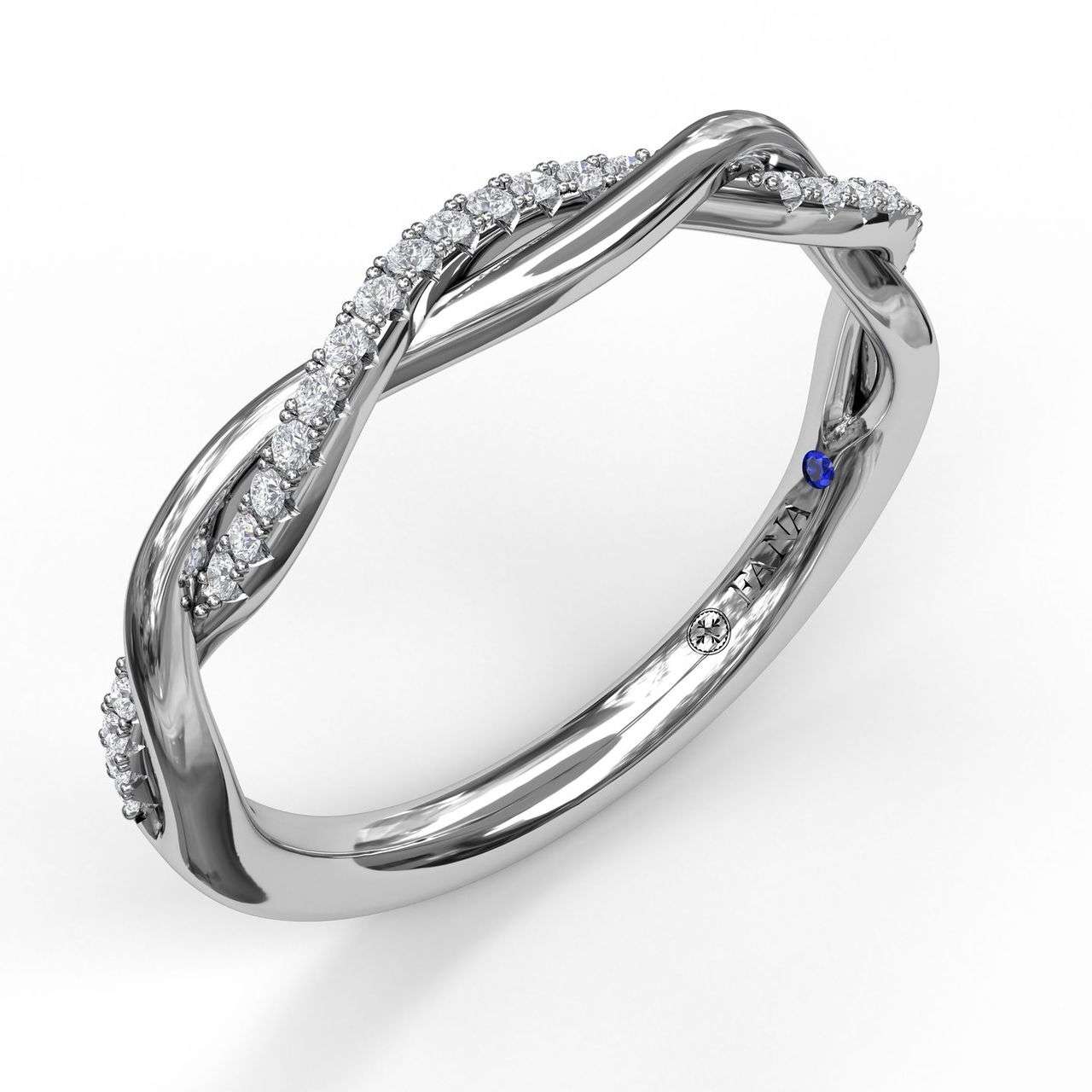 Narrow Twist 1/2 Diamond Band