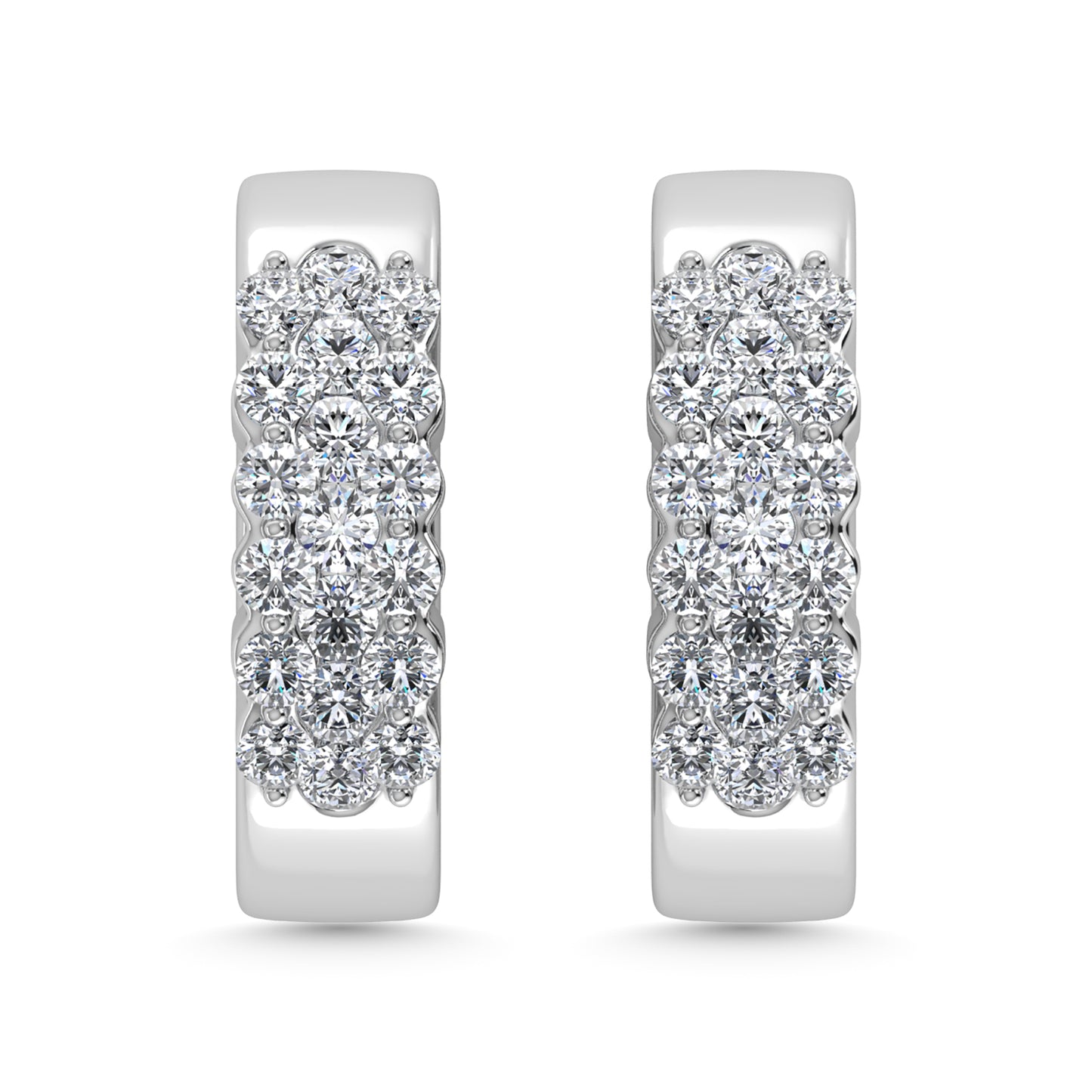 Diamond 1/2 Ct.Tw. Hoop Earrings in 14K White Gold