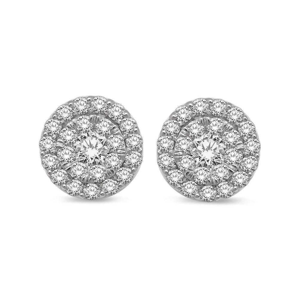 14K White Gold 2 Ctw Diamond Fashion Earrings