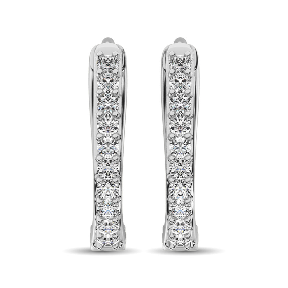 Diamond 3/8 Ct.Tw. Hoop Earrings in 10K White Gold