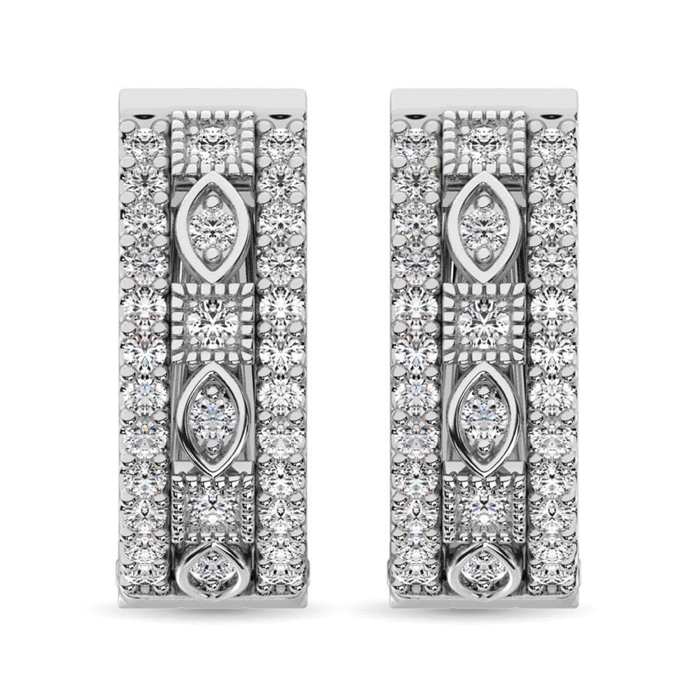 Diamond 3/8 Ct.Tw. Hoop Earrings in 14K White Gold