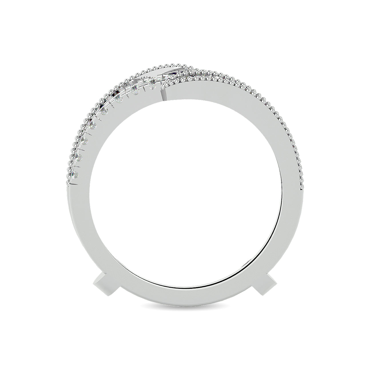 Diamond 1/2 ct tw Round and Tapper Guard Ring in 14K White Gold