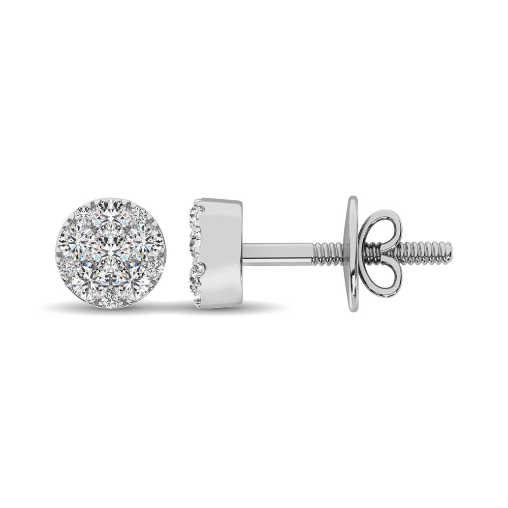 Diamond Stud Earrings 1/2 ct tw Round-cut in 10K White Gold