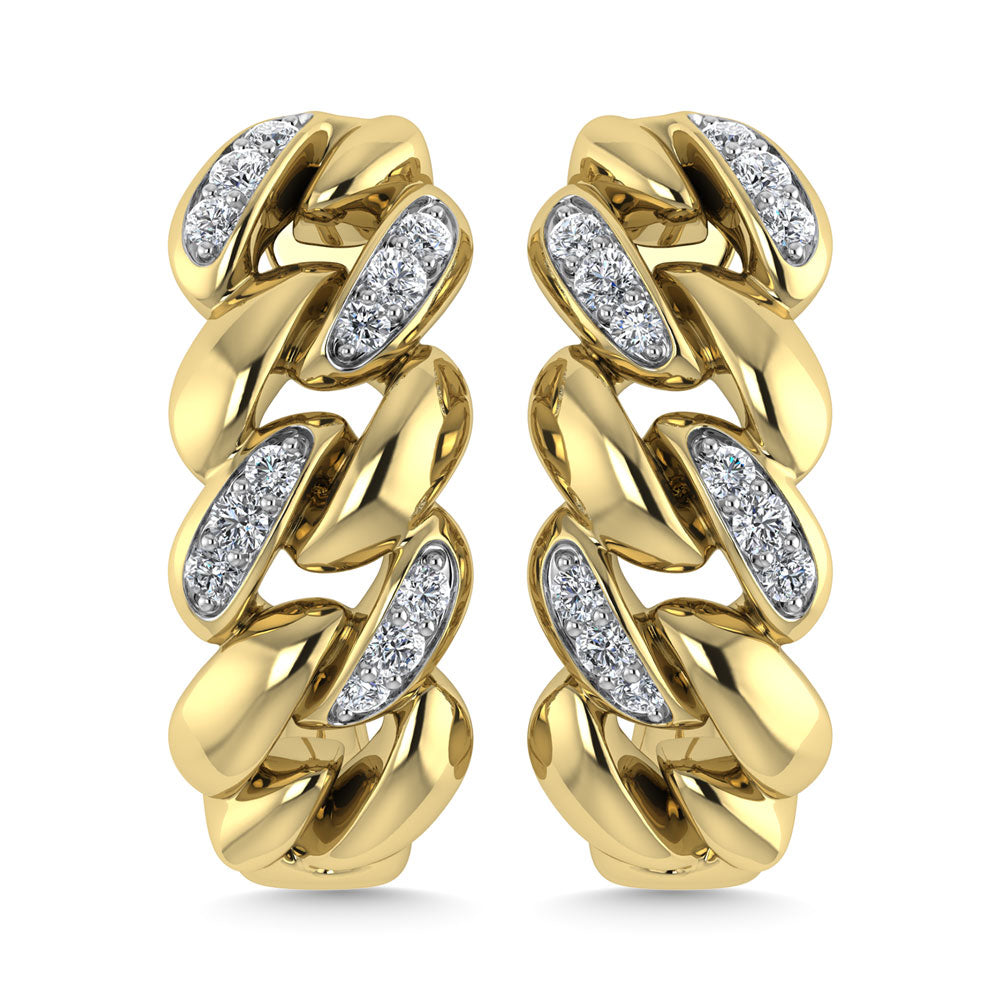 Diamond 1/10 Ct.Tw. J Earrings in 14K Yellow Gold