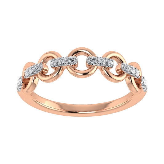 10K Rose Gold 1/10 Ct.Tw. Diamond Fashion Ring