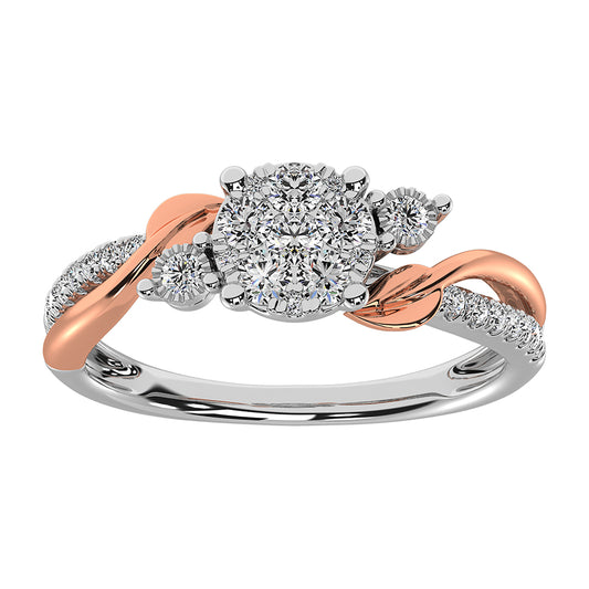 10K Two Tone 1/2 Ct.Tw. Promise Ring