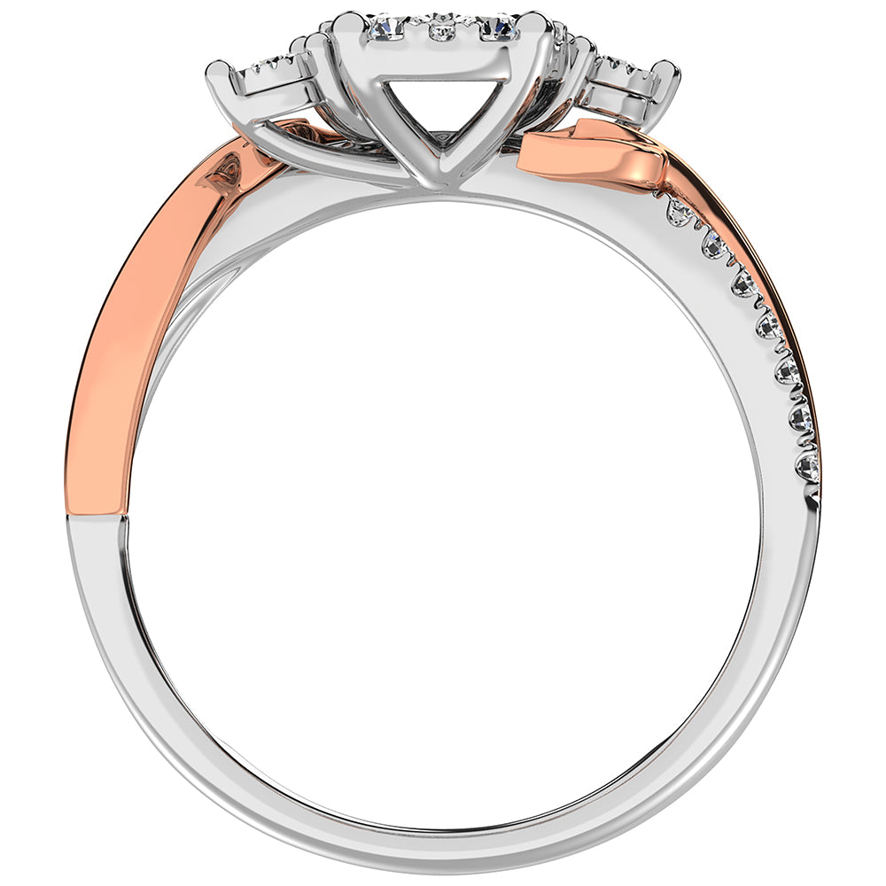 10K Two Tone 1/2 Ct.Tw. Promise Ring