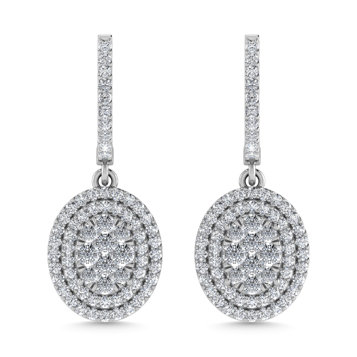 Diamond 1 Ct.Tw. Dangler Earrings in 14K White Gold