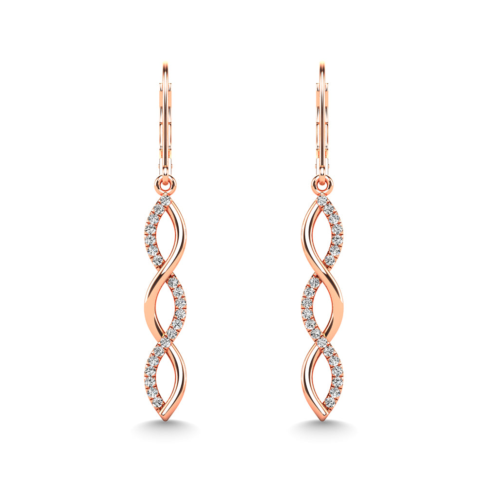 10K Rose Gold Diamond 1/6 Ct.Tw. Fashion Earrings