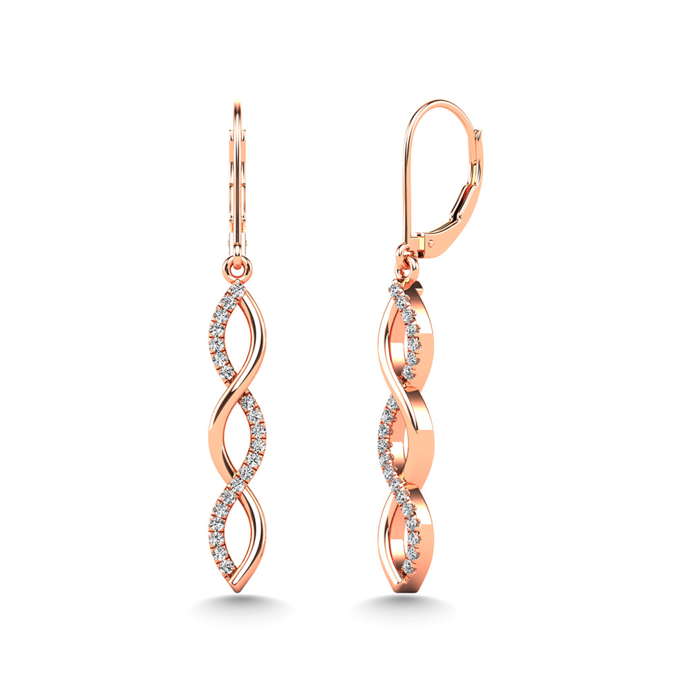 10K Rose Gold Diamond 1/6 Ct.Tw. Fashion Earrings