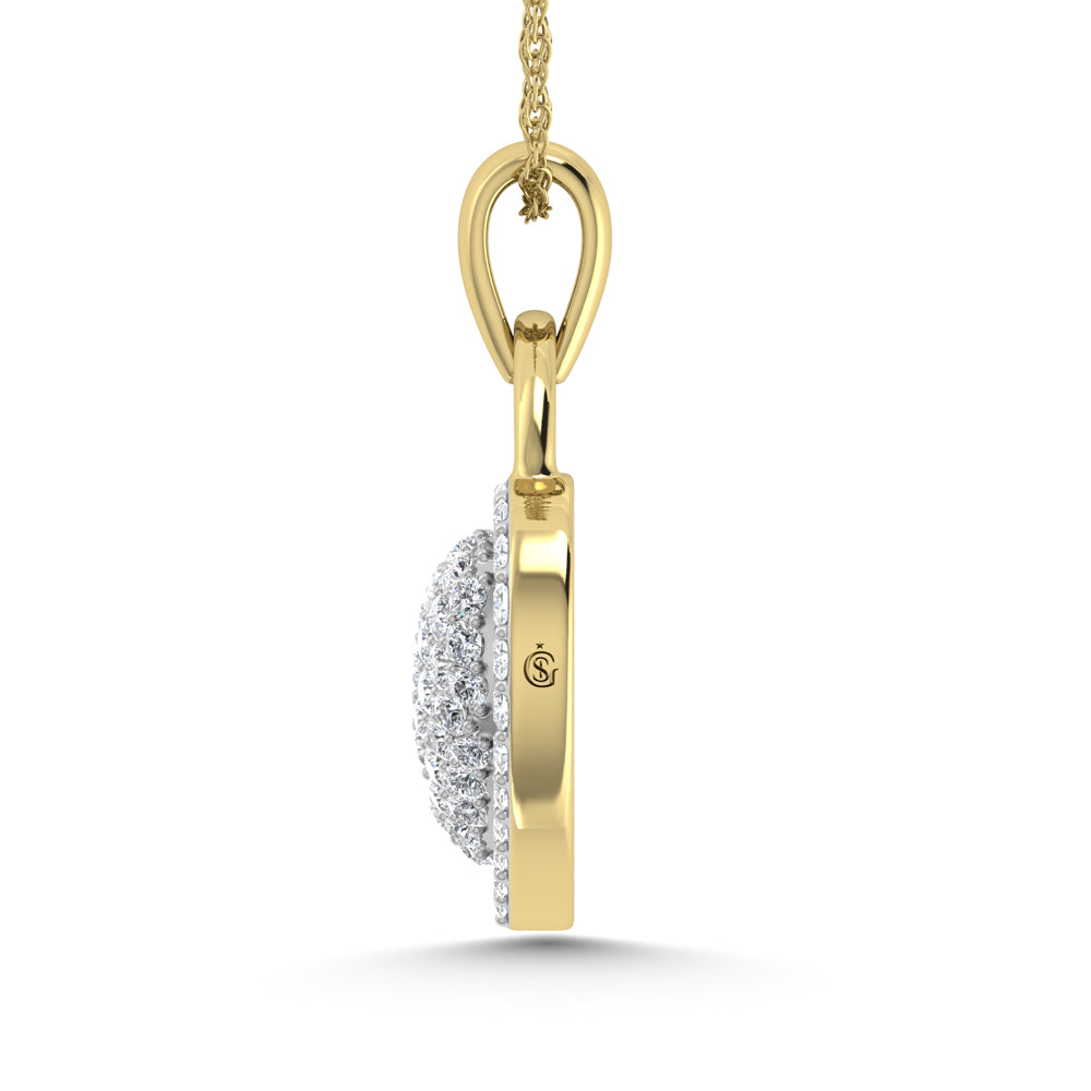 10K Yellow Gold Diamond 1 Ct.Tw. Heart Pendant