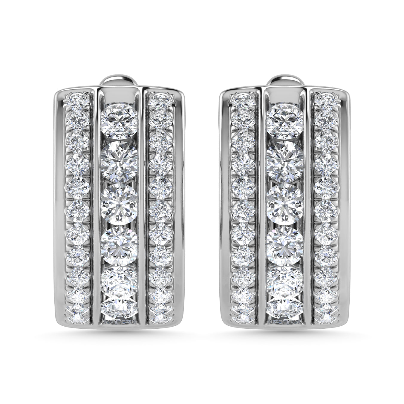 Diamond 1 1/2 Ct.Tw. Hoop Earrings in 14K White Gold