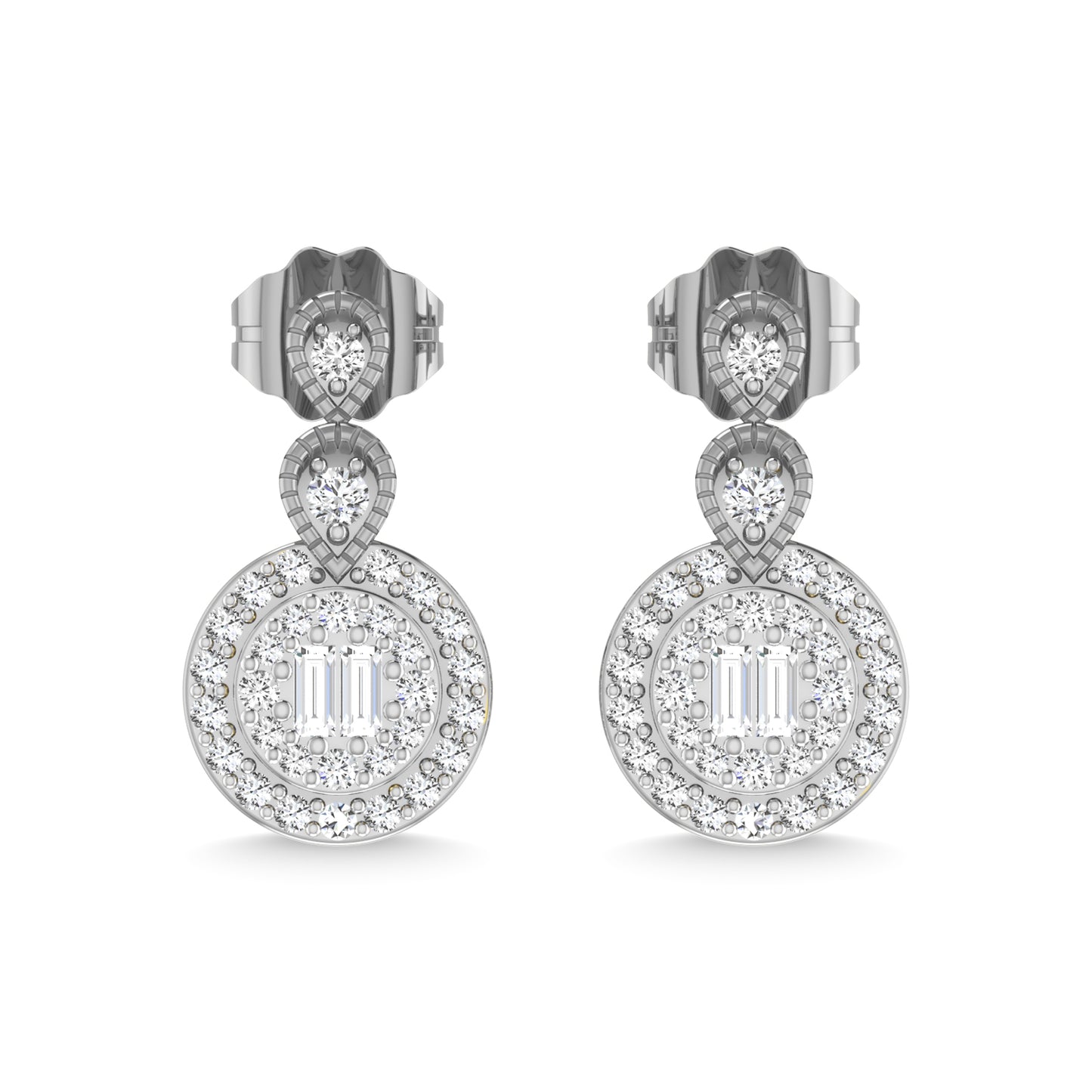 14K White Gold Diamond 1/3 Ct.Tw. Fashion Earrings