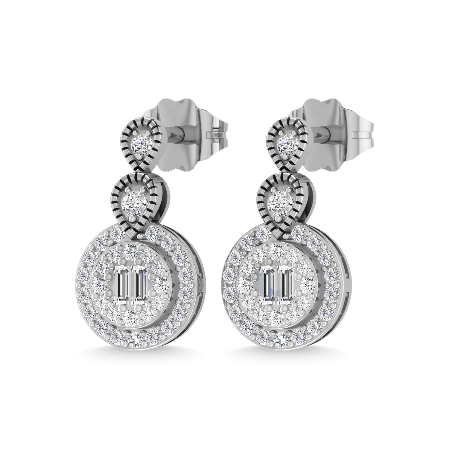 14K White Gold Diamond 1/3 Ct.Tw. Fashion Earrings