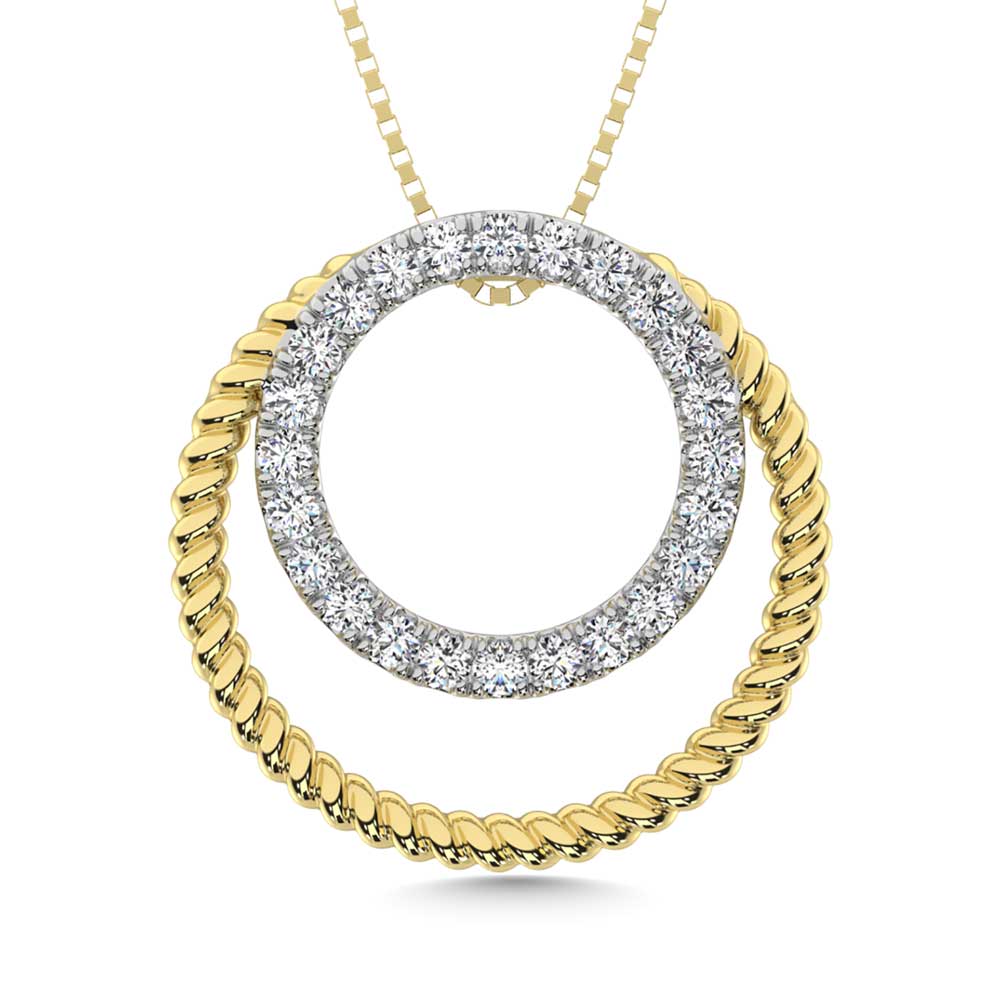 14K Yellow Gold Diamond 1/4 Ct.Tw. Fashion Pendant