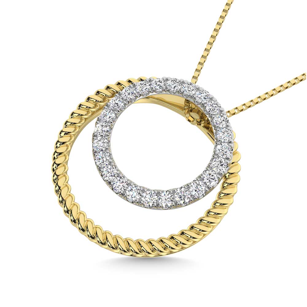 14K Yellow Gold Diamond 1/4 Ct.Tw. Fashion Pendant