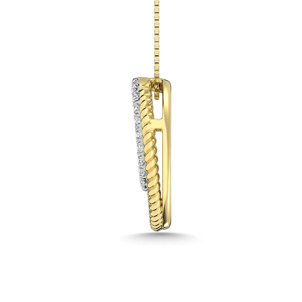 14K Yellow Gold Diamond 1/4 Ct.Tw. Fashion Pendant