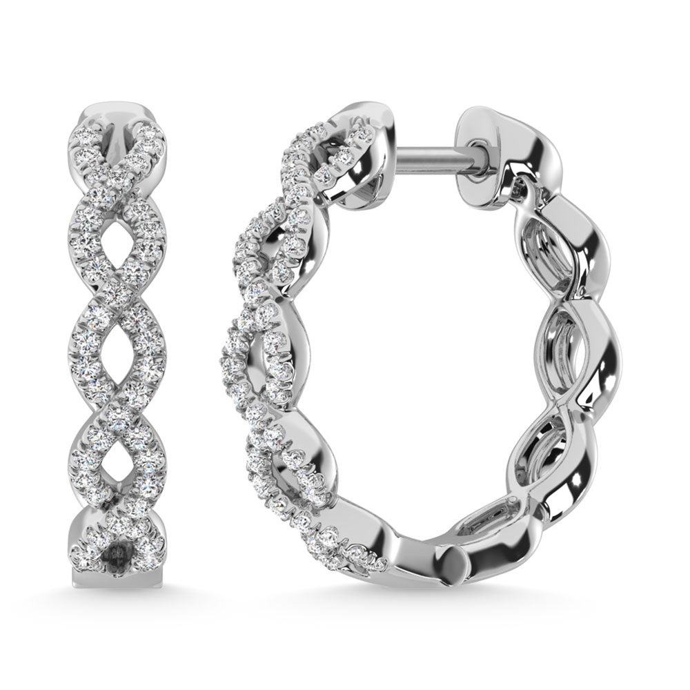 14K White Gold Diamond 1/3 Ct.Tw. Earrings