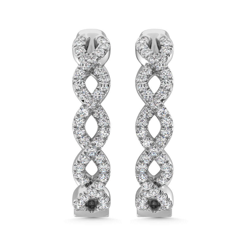 14K White Gold Diamond 1/3 Ct.Tw. Earrings