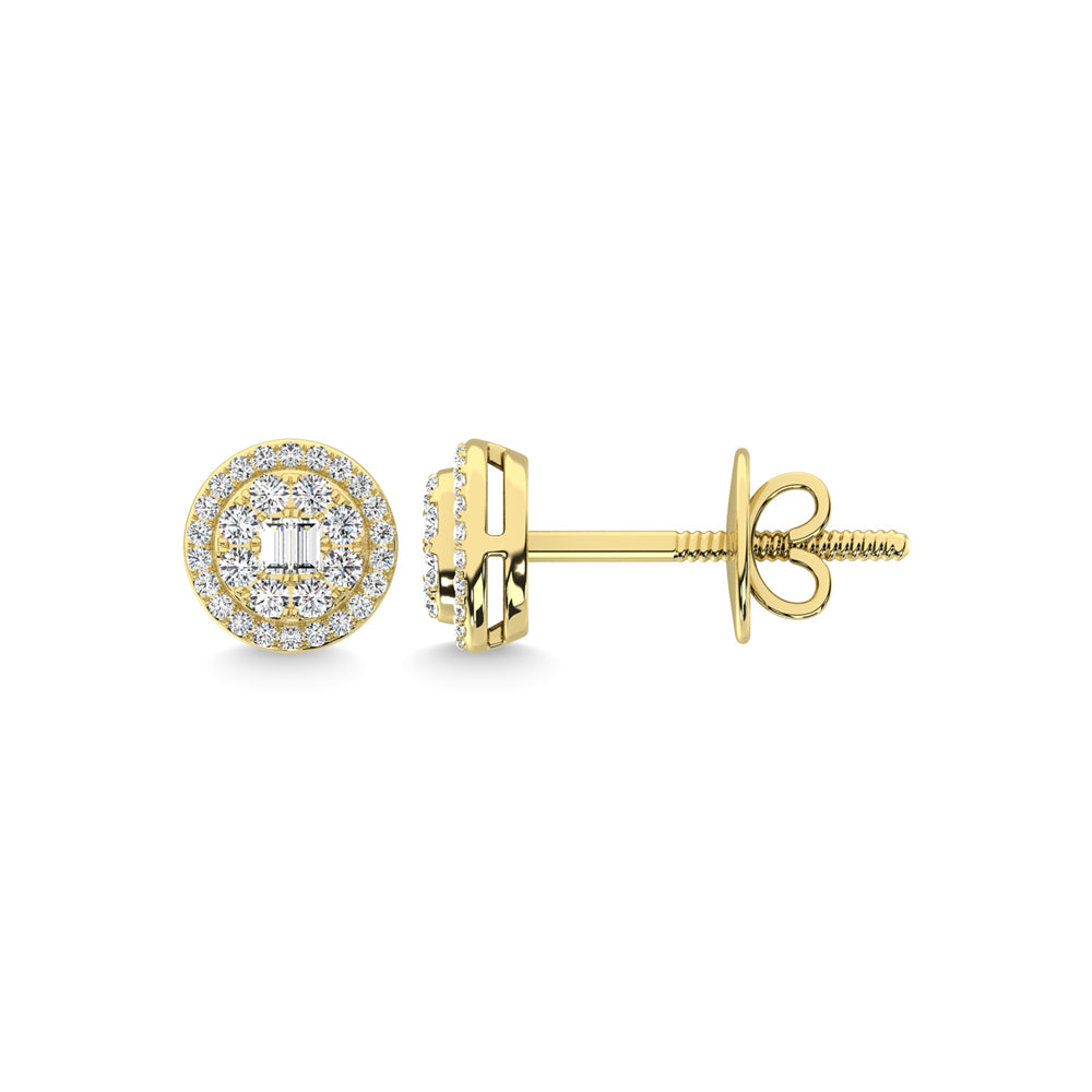 14K Yellow Gold Diamond 1/4 Ct.Tw. Fashion Earrings