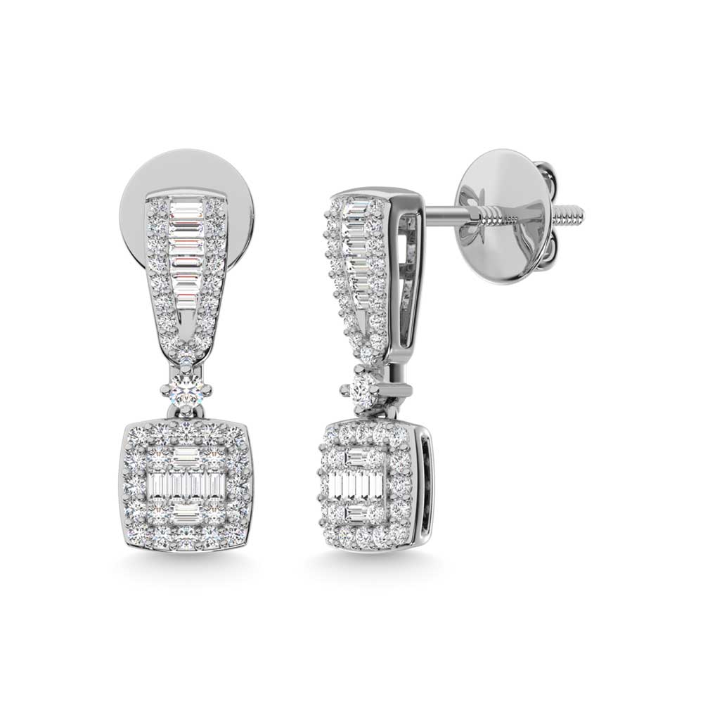 14K White Gold Diamond 5/8 Ct.Tw. Fashion Earrings