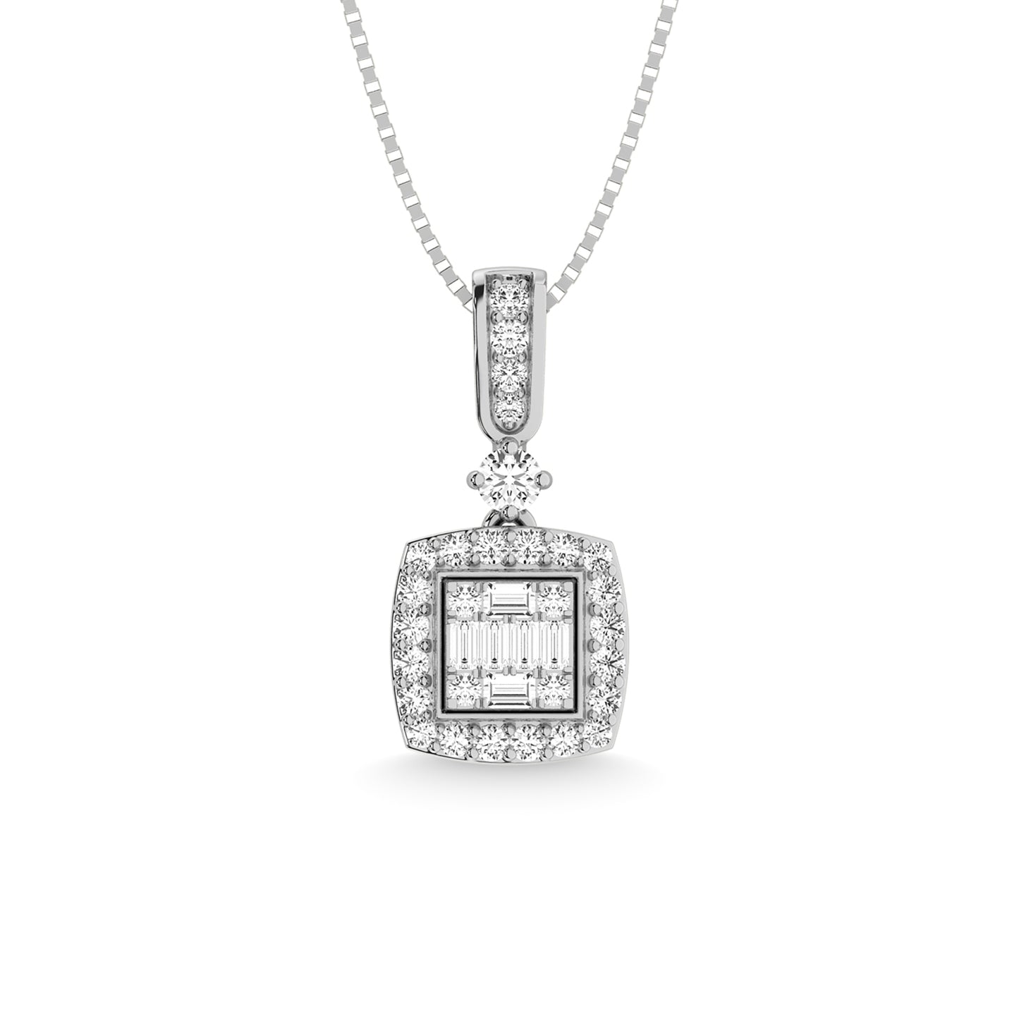 14K White Gold Diamond 1/2 Ct.Tw. Fashion Earrings