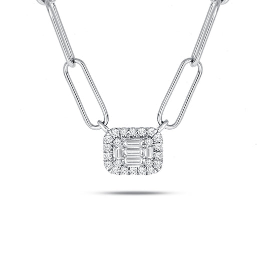14K White Gold Diamond 1/4 Ct.Tw. Fashion Necklace