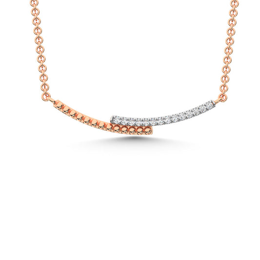 10K Rose Gold Diamond 1/10 Ct.Tw. Fashion Necklace