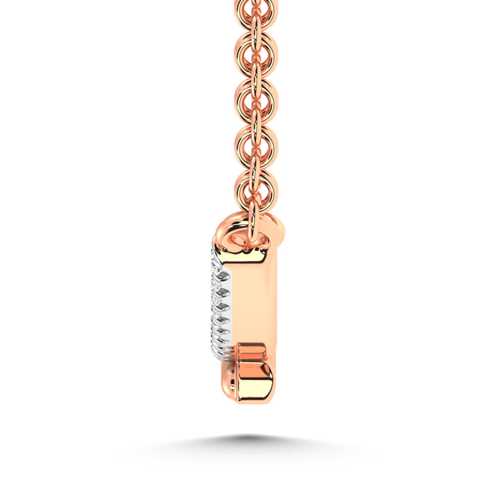 10K Rose Gold Diamond 1/10 Ct.Tw. Fashion Necklace