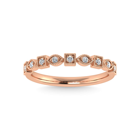 10K Rose Gold Diamond 1/10 Ct.Tw. Stackable Band