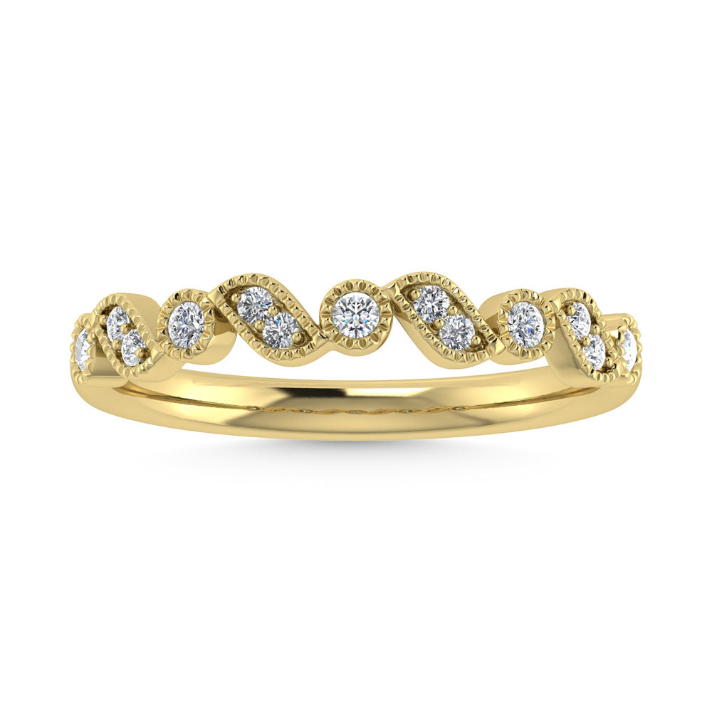 14K Yellow Gold Diamond 1/8 Ct.Tw. Stackable Band