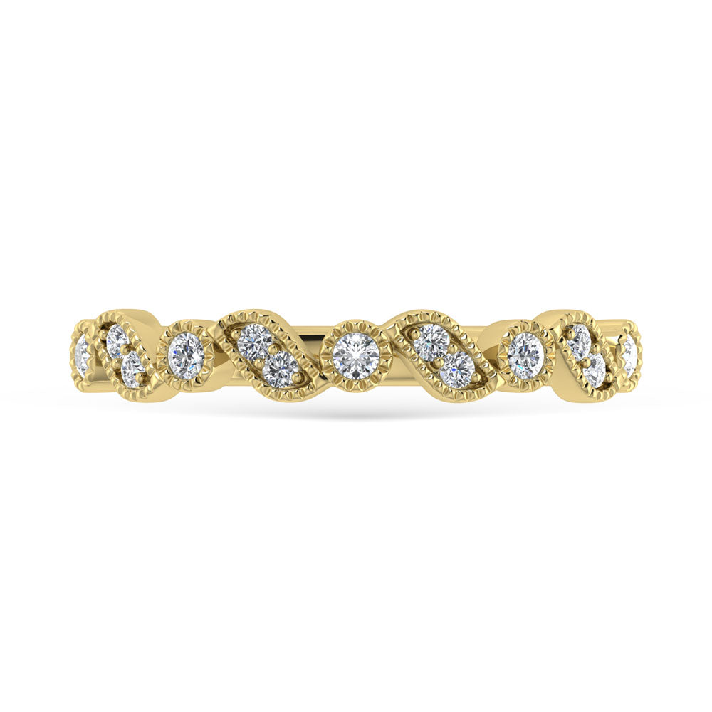 14K Yellow Gold Diamond 1/8 Ct.Tw. Stackable Band