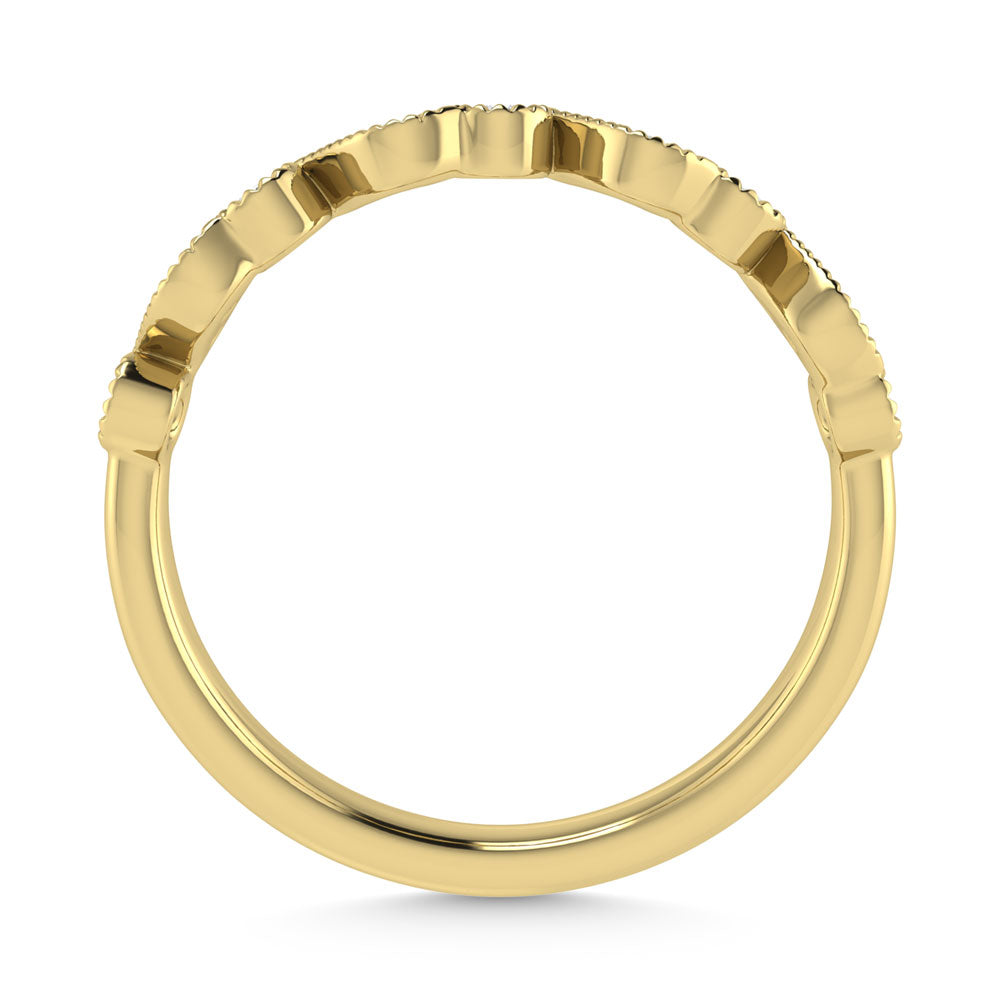 14K Yellow Gold Diamond 1/8 Ct.Tw. Stackable Band