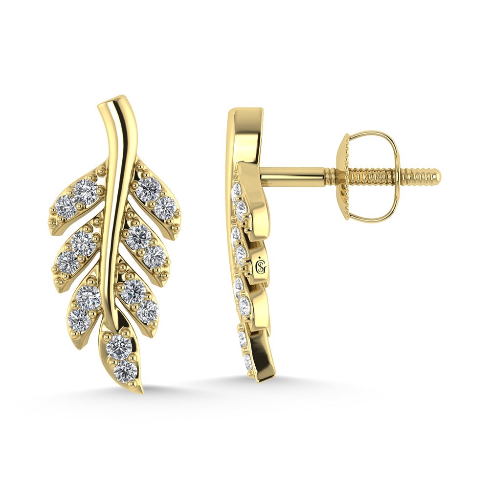 10K Yellow Gold Diamond 1/6 Ct.Tw. Fashion Earrings