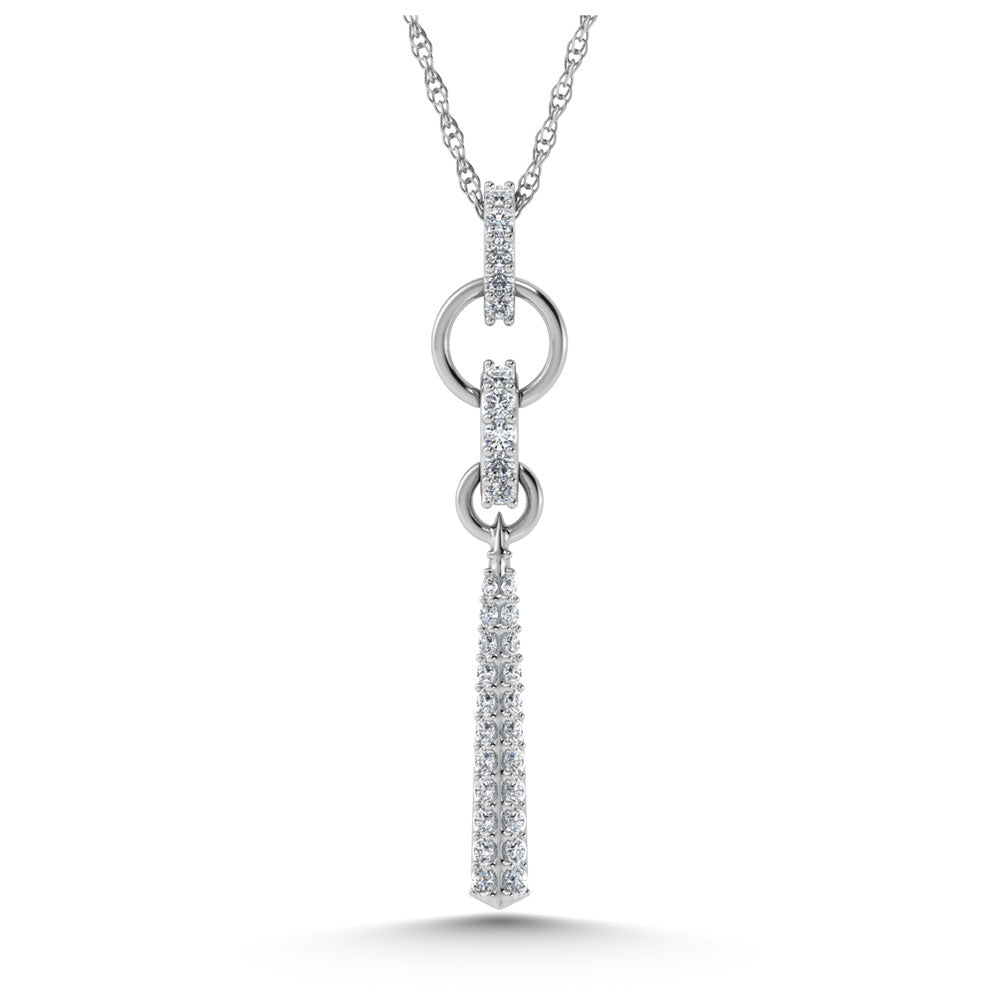 14K White Gold Diamond 1/5.Ct. Tw. Fashion Pendant