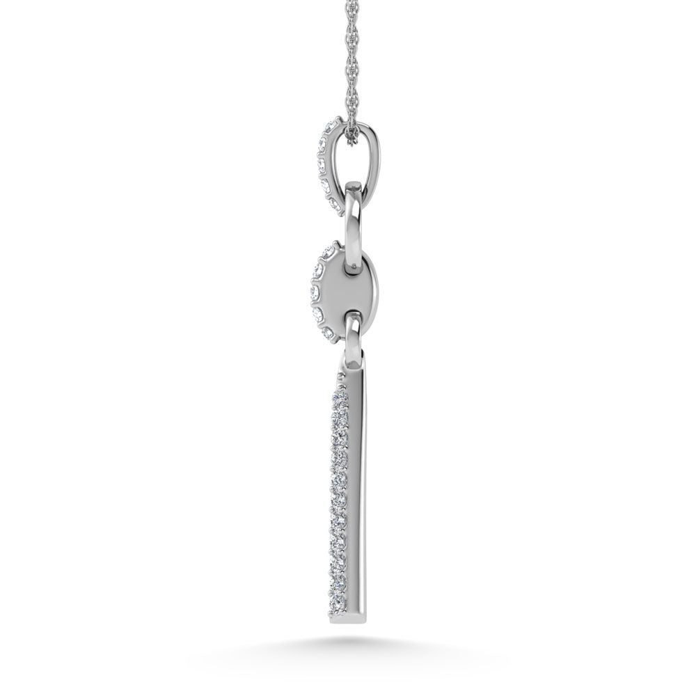 14K White Gold Diamond 1/5.Ct. Tw. Fashion Pendant